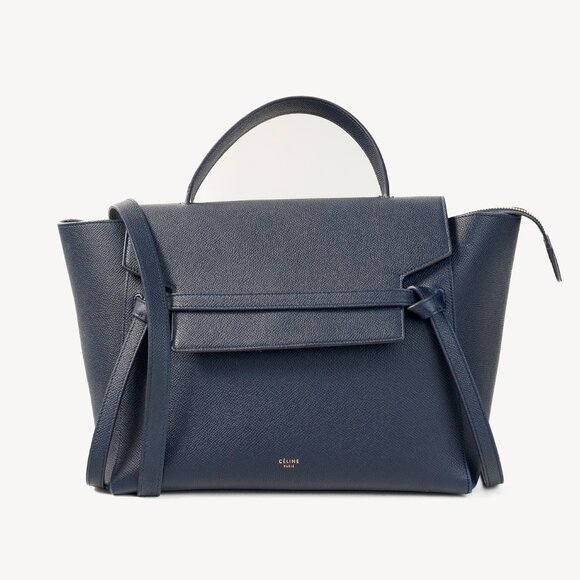 Celine Mini Belt Navy Grained Calfskin Bag - Picture 1 of 14